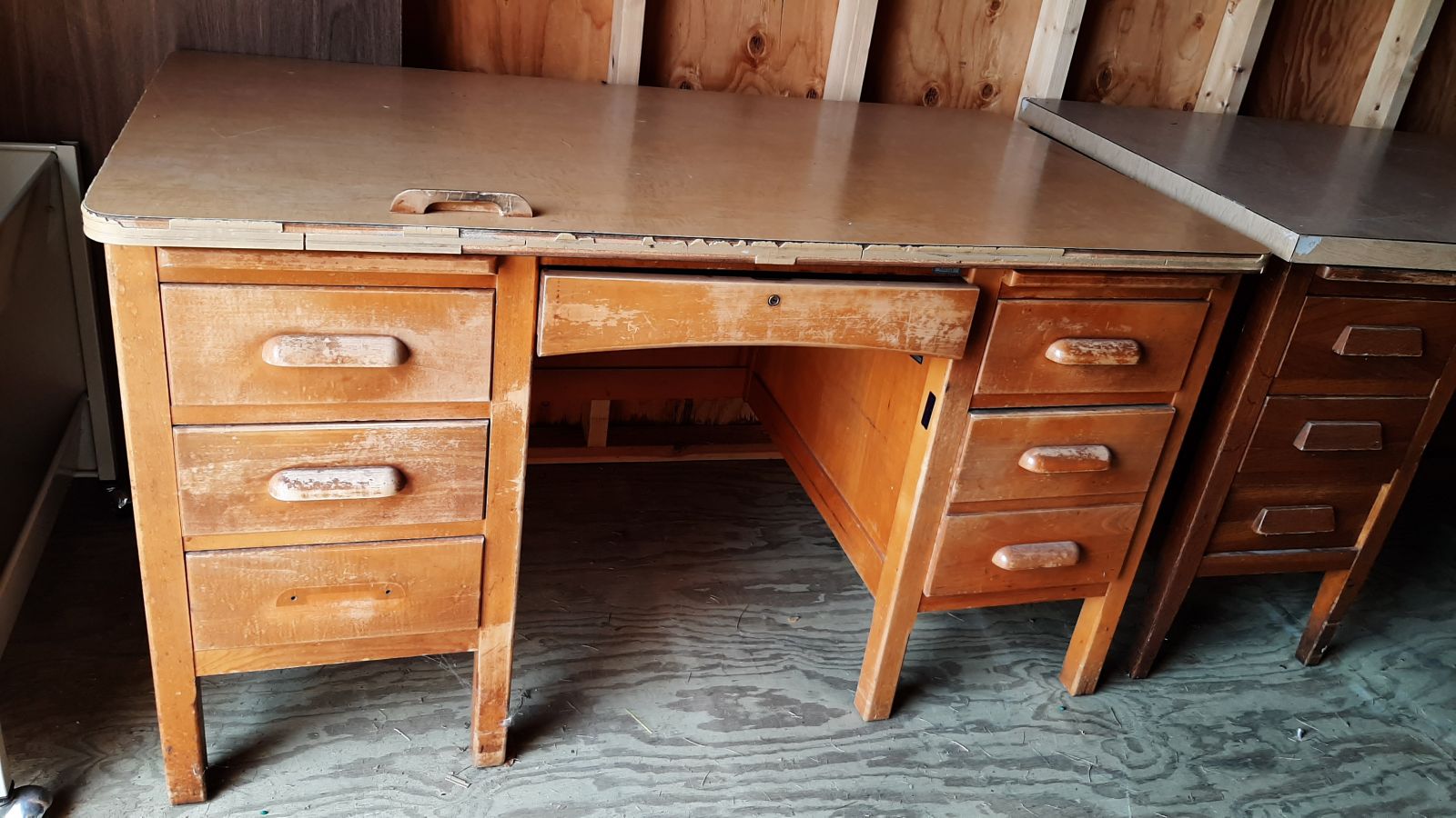 7-Drawer Wood Desk