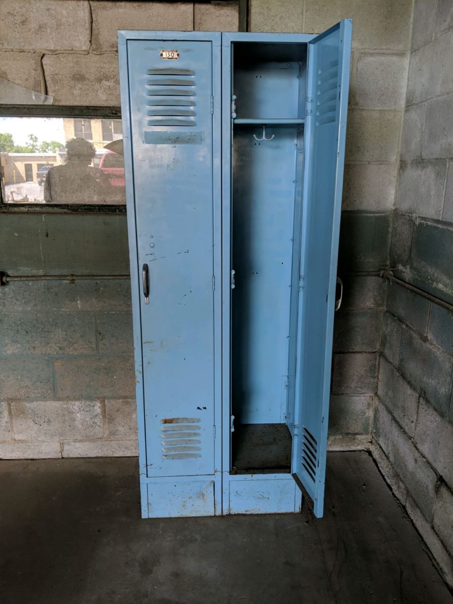 Blue Two-Compartment Locker Section