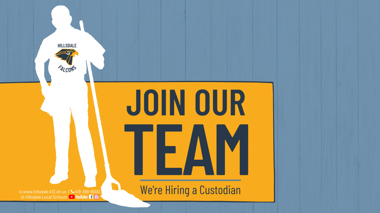 Join Our Team! We are hiring a custodian.