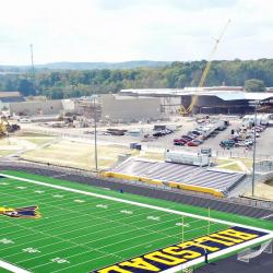 The athletic complex under construction as part of the new campus