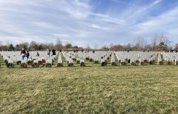 A picture of a section of headstones at the Ohio Western Reserve National Cemetery.