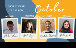 A collage image of October's choir student of the week.
